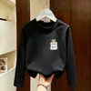 Camiseta Masculina de Algodão Puro com Manga Longa Estilo Coreano Verão Novo Estilo para Crianças de Meia-Idade e Mais Velhas Estampa de Desenho Animado Camada de Base da Moda t