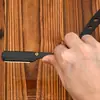 Aço inoxidável Barbeador manual para raspar sobrancelhas suporte para lâmina de barbear doméstico comercial dobrável vintage antigo