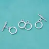 Plata de Ley S925 Plata Tailandesa Hebilla Ot Trenzada de Tres Líneas Envejecida Collar Pulsera Cadena de Perlas Hebilla de Conexión Accesorios de Plata