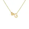 Venta caliente, collar personalizado con carta de amor de acero inoxidable, colgante doble, ambiente sencillo, accesorios de joyería, fábrica al por mayor
