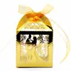 Fábrica de origen transfronterizo Día de San Valentín Amor hueco Gracias Caja de dulces de boda Regalo de retorno de boda Caja de dulces con cinta en stock
