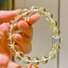 Pulsera Básica de Plata 925 de Alta Calidad, Hielo Transparente, Citrino Limón Natural, 10-11mm