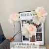 3 Cabeças de Rosas Artificiais com Pétalas que Levantam para Arranjos de Flores em Salões de Casamento, Decoração de Parede de Rosas em Cascata Moderna para Hotéis, Flores Artificiais