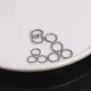 Aço Titânio Argolas Abertas Gravadas Acessórios para Joias DIY Materiais Artesanais Conectores para Pulseira Colar Argolas de Aço Inoxidável