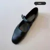 Elegantes zapatos Mary Jane de cuero genuino para mujer, con suela blanda de borrego, una sola correa con hebilla, corte bajo, zapatos pequeños de cuero con suela plana