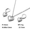 Conjunto de pendientes de acero inoxidable con forma de corazón para mujer, joyería de estilo sencillo con forma de rueda de tarjeta, cadena de clavícula, pequeños pendientes de amor