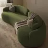 Sofá curvo estilo retro francés para espacios pequeños, sofá de tela para salones de belleza, áreas de descanso, salas de recepción, semicircular modelo nuevo