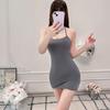 Lingerie Sexy para Mulheres, Ombro a Ombro, Vestido Sexy que Mostra o Bumbum, Seda Brilhante, Peça Única Justa ao Corpo, Conjunto de Camisola Bodycon Sedutor Justo Qqny
