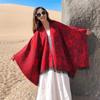 Estilo Étnico Moda Retrô Tendência Capa Confortável Respirável Casual Cachecol Quente Capa Grande Xale para Viagem no Deserto