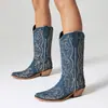 Tamanho 40-48 Comércio Exterior Transfronteiriço Amazon Site Independente Outono e Inverno Botas Femininas Botas Masculinas Botas Western Cowboy Botas Altas Bordadas Atacado