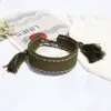 Pulsera tejida de bordado de cinta transfronteriza patrón de letra inglesa pulsera étnica fiesta de amistad organización pulsera de fiesta