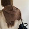 Lindo Gorro de Punto con Orejas de Oso para Mujer Cabeza Grande Versátil Gorro de Lana para Mostrar la Cara Pequeña Gorro Lei Feng Cálido con Protección para las Orejas