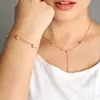 Set de Collar y Pulsera Sencillos con Circonita Incrustada Forma de Y Larga Joyería Estilo Europeo y Americano Moda Minimalista Collar Pulsera