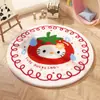 Alfombra Redonda de Imitación Cachemir con Lazo de Dibujos Animados Manta Redonda para Sofá de Casa Estudio Manta para Mesita de Noche de Habitación de Niña