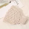 Diadema de lana tejida a mano para Otoño e Invierno, protección cálida para los oídos, gorro de lana, diadema de ala ancha, accesorios para el cabello, tocados para mujer