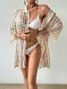 Cubierta de playa transfronteriza europea y americana para mujer, encaje de punto, vacaciones en la playa junto al mar, bordado para mujer, hueco, ganchillo, solapa, cubierta