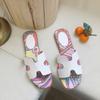Sapatos Femininos de Verão Novo Estilo Coreano Chinelos Planos de Calçar Sandálias Planas de Moda Feminina Graffiti