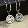Atacado de fábrica joias de prata de lei S925 Runa lucky pingente redondo giratório marca Pingente pequeno feminino pingente de prata tailandesa branco