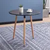 Mesa y sillas de comedor vintage estilo francés, juego de mesa y sillas de balcón de madera maciza, mesa redonda Eames retro americana de diseñador