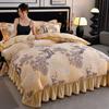 Veludo de leite conjunto de quatro peças inverno flanela veludo coral capa de edredom dupla face veludo cristal mágico conjunto de cama de três peças macio