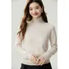 Estilo minimalista e de luxo leve! Suéter 100% caxemira pura para mulheres, nova coleção outono/inverno, cor sólida, pulôver de malha de alta qualidade