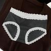 Roupa íntima feminina de algodão com renda estilo francês, cintura média, algodão 7A, antibacteriano, virilha alongada, estilo Pure Desire, algodão para bebês