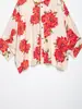 Atacado Verão 2026 Nova Roupa Feminina Estilo Europeu e Americano Camisa com Estampa Floral 7345