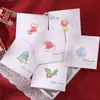 Serie Bendiciones Florales Tarjetas de Felicitación Sencillas para Maestros en el Festival de Medio Otoño, Tarjetas de Felicitación de Flores con Sobres, Lindas Postales de Flores