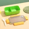 Lonchera Estilo Coreano para Estudiantes y Trabajadores de Oficina, con Compartimentos, Apta para Microondas, Portátil y Diseño de Cierre a Presión