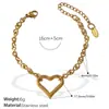 Colar Coração Vazado Francês Mais Vendido Aço Inoxidável Banhado a Ouro Real 18K Pulseira Simples Elegante Estilo Ins Transfronteiriço