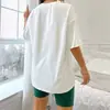 Camiseta casual holgada y shorts ajustados para mujer, corte slim, adecuados para usar en casa, cómodos, transpirables, bonitos, elegantes y nuevos