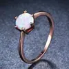 Anillo de seis garras color oro rosa Aobao transfronterizo, moda simple, para ir al trabajo, retro, sensación de alta gama, regalo para novia
