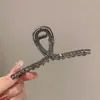 Presilha de Cabelo Feminina Novo Estilo Antigo Franja Flor de Metal Presilha Grande Parte de Trás da Cabeça Cabelo Elegante Presilha Tubarão Acessório de Cabeça