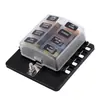 Caja de Fusibles para Coche, Accesorios para Barco y Coche, Tipo Tornillo Enchufable con Terminal Negativo, Luz Indicadora LED, Caja de Fusibles de Múltiples Vías