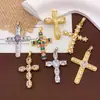 Colgante Transfronterizo Estilo Europeo y Americano Ins Moda Accesorios de Joyería DIY Zirconia Colorida Microincrustada Accesorios de Cruz Geométrica para Mujeres