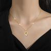[Acero de Titanio Integral] Collar de Zirconia Gota de Agua Estilo Normcore Horno Oro Real Femenino Popular Cadena Clavícula Accesorios