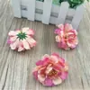 Flores DIY: Crisantemo, Peonía Pequeña, Flores de Seda, Flores de Tela, Cabezas de Flores Artificiales, Arte Floral Decorativo Hecho a Mano, Rojo