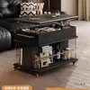 Mesa de Centro Móvil Yumu Komori Elevable y Bajable, Mesa Lateral Moderna para Sofá de Sala de Estar, Carrito Lateral Multifuncional para Balcón