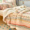 Manta de Vellón de Leche Manta para Siesta en la Oficina Cubierta Gruesa Flocada Cubierta de Sofá para Cama Lavable a Máquina Lavable al Agua