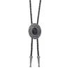 Accesorios de Moda Trendy Europeos y Americanos para Hombres y Mujeres, Collares Incrustados con Diamantes de Colores, Turquesa, Corbatas Bolo, Collares de Cuero al por Mayor