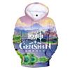 Chalecos de pareja periféricos 3D del juego de animación de Dios original transfronterizo nuevo 2021 Sudadera con capucha Genshin Impact