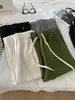 Pantalones de pierna ancha con cordón suelto cepillados estilo guadaña para mujer 26 Otoño Invierno Nuevo Estilo Adelgazantes Versátiles Rectos Casuales Pantalones de longitud al suelo