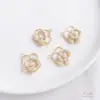 Pingente de Camélia Pintura a Óleo Galvanizado Banhado a Ouro 14K Colar DIY Feito à Mão Pingente de Flor Pulseira Pingente de Joia