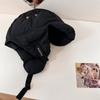 Versión coreana de gorra de vuelo de invierno ultraligera, cálida, a prueba de viento y protección auditiva para hombres y mujeres con gorro de plumón de algodón Lei Feng para viento del noreste y nieve.
