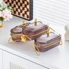 Plato de Frutas Secas de Lujo Ligero, Plato de Snacks para el Hogar de Lujo Ligero, Estante de Hierro, Plato de Snacks para Hotel Comercial, Plato de Frutas Dividido