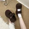 Zapatos Mary Jane de suela gruesa de corte bajo con aumento de altura interior cálidos de invierno para mujeres menudas con velcro de polar, modernos, de corte bajo, de algodón