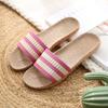 Pantufas de Linho 2025 Femininas Verão Casa Interior Barraca Pantufas de Casal Chão Silencioso Confortável Absorvente de Suor Pantufas Masculinas