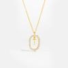 Andywen Espanha Dp Novo Tendência Prata Esterlina S925 Ouro 18K Colar com Letra Estilo Nicho de Luxo Leve