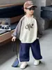 Sudadera raglán con estampado de letras para niños, unisex, colección primavera/otoño 2026, suéter para bebé, prenda interior para niños, estilo moderno