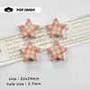 Patrón de cuadros de estrellas dulces geniales accesorios de joyería cuentas sueltas material DIY hecho a mano agujero recto cadena de teléfono móvil bolso colgante cuentas populares para niñas